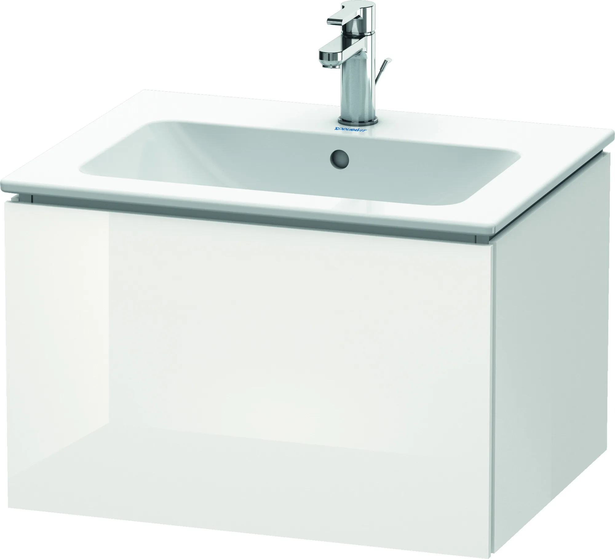 Duravit Waschtischunterschrank wandhängend „L-Cube“ 62 × 40 × 48,1 cm Weiß Hochglanz
