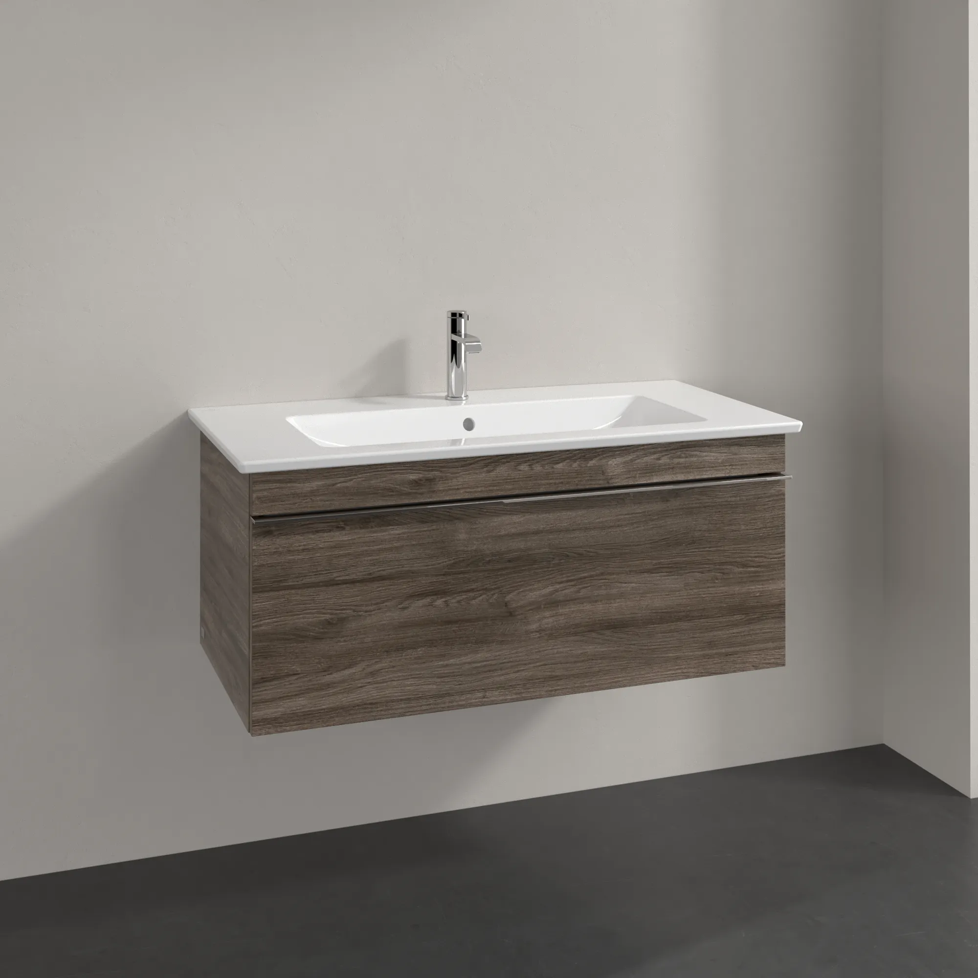 Villeroy & Boch Waschtischunterschrank „Venticello“ für Schrankwaschtisch 95,3 × 42 × 50,2 × 50,2 cm Stone Oak, mittig