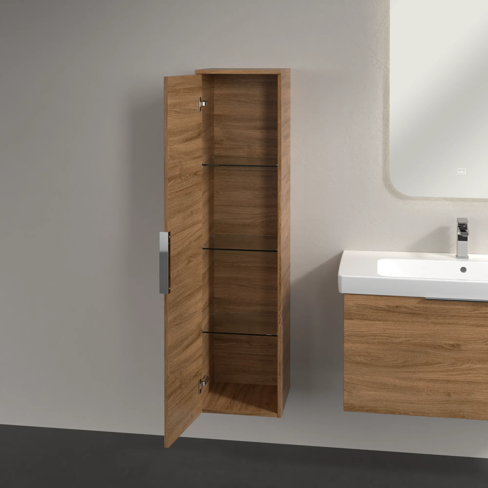 Villeroy & Boch Architectura Hochschrank B89600, 350x1400x364mm, 1 Tür, links Anschlag, Kansas Oak Villeroy & Boch Architectura Hochschrank B89600, 350x1400x364mm, 1 Tür, links Anschlag, Kansas Oak