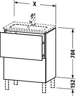 Duravit Waschtischunterschrank bodenstehend „L-Cube“ 62 × 70,4 × 39,1 cm Weiß Hochglanz Duravit Waschtischunterschrank bodenstehend „L-Cube“ 62 × 70,4 × 39,1 cm Weiß Hochglanz