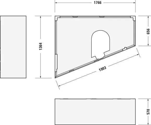 Duravit Badewanne „Paiova“ sonderform 180 × 140 cm, links