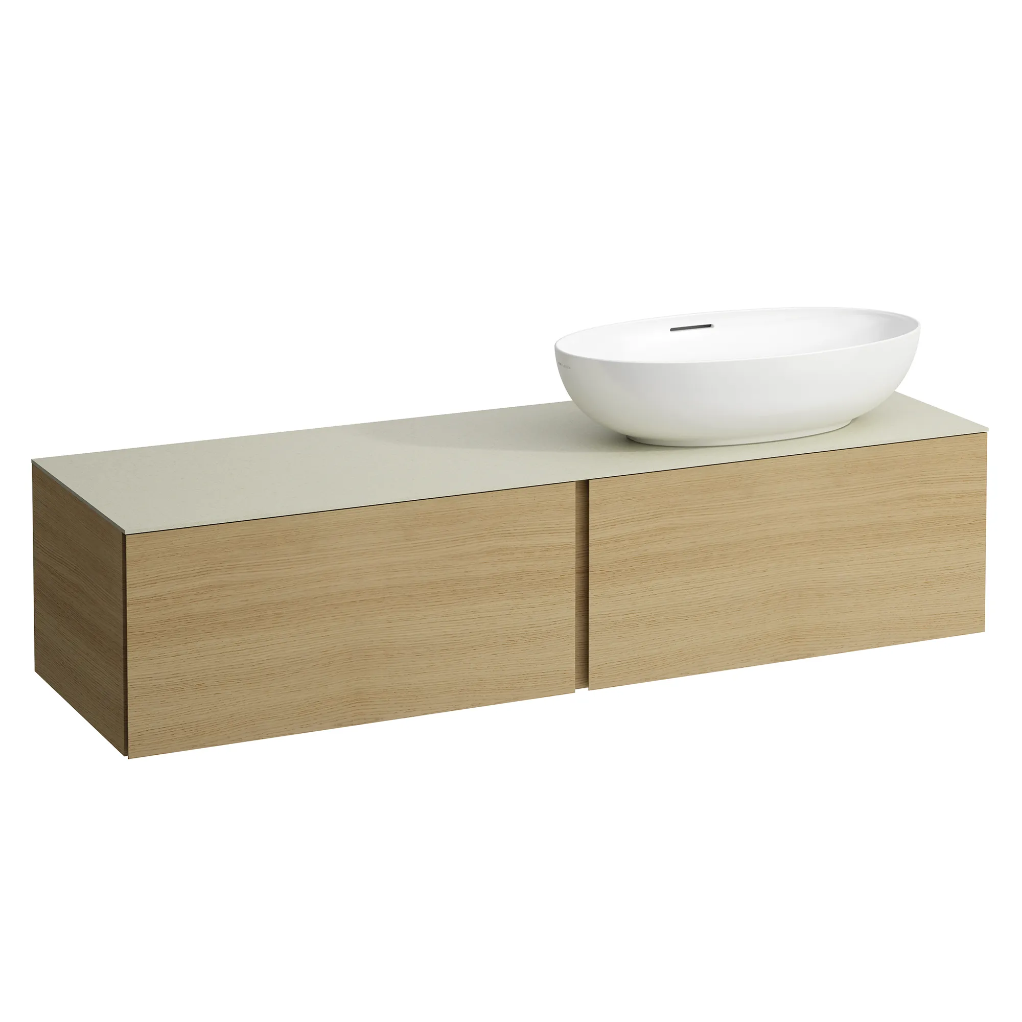 Laufen Schubladenelement „Ilbagnoalessi“ 1600 × 370 × 500 mm Eiche hell, mit Hahnlochbohrung, rechts
