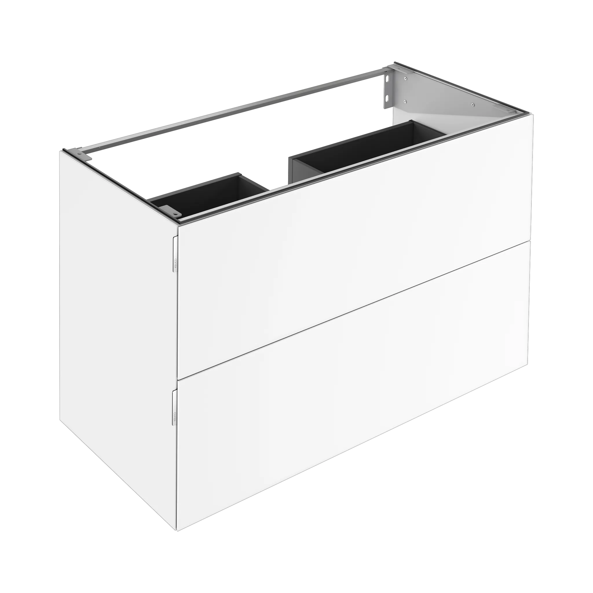 KEUCO EDITION 11 ART Waschtischunterbau mit 2 Auszügen und Beleuchtung 1200x700x490 Glas weiß satiniert