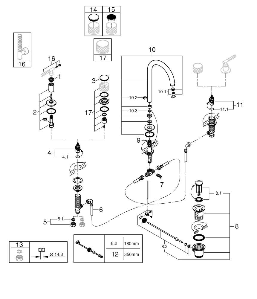 Grohe Atrio Private Collection 3-Loch Waschtischbatterie ½ L-Size hard graphite geb. Grohe Atrio Private Collection 3-Loch Waschtischbatterie ½ L-Size hard graphite geb.