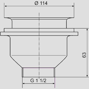 Körbchenventil G3 1/2 × 114 × 63, verschließbar