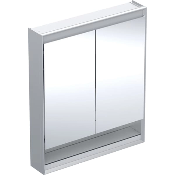 Geberit Spiegelschrank „One“ 75 × 15 cm in Aluminium eloxiert