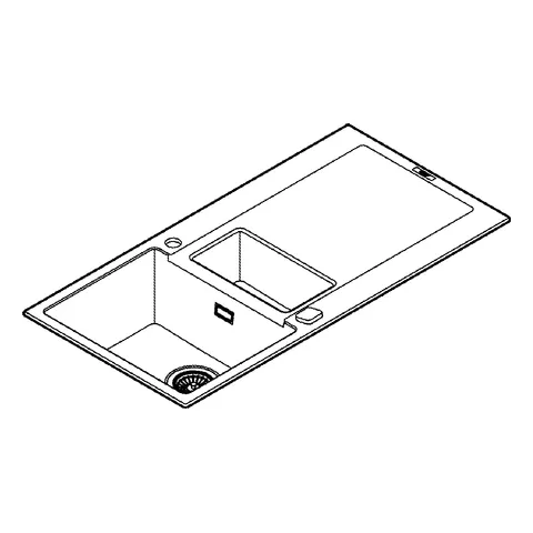 Kompositspüle K500 31646, mit Abtropffläche, Modell: K500 60-C 100/50 1.5 rev, Montageart: Standard-Einbauspüle, Maße: 1000 x 500 mm, 1 Becken: 345 x 440 x 200 mm, 0,5 Becken: 155 x 295 x 146 mm, granit schwarz Kompositspüle K500 31646, mit Abtropffläche, Modell: K500 60-C 100/50 1.5 rev, Montageart: Standard-Einbauspüle, Maße: 1000 x 500 mm, 1 Becken: 345 x 440 x 200 mm, 0,5 Becken: 155 x 295 x 146 mm, granit schwarz