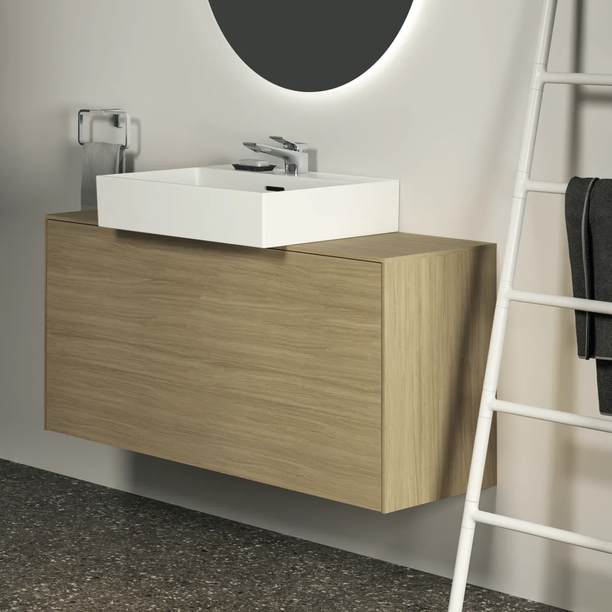 Handtuchring Conca Cube, eckig, Brushed Gold Handtuchring Conca Cube, eckig, Brushed Gold