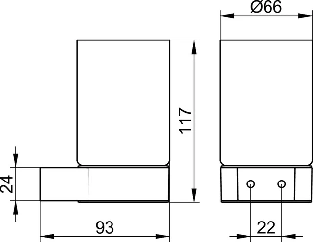 Plan 14950019000 Glashalter mit Echtkristall-Glas verchromt