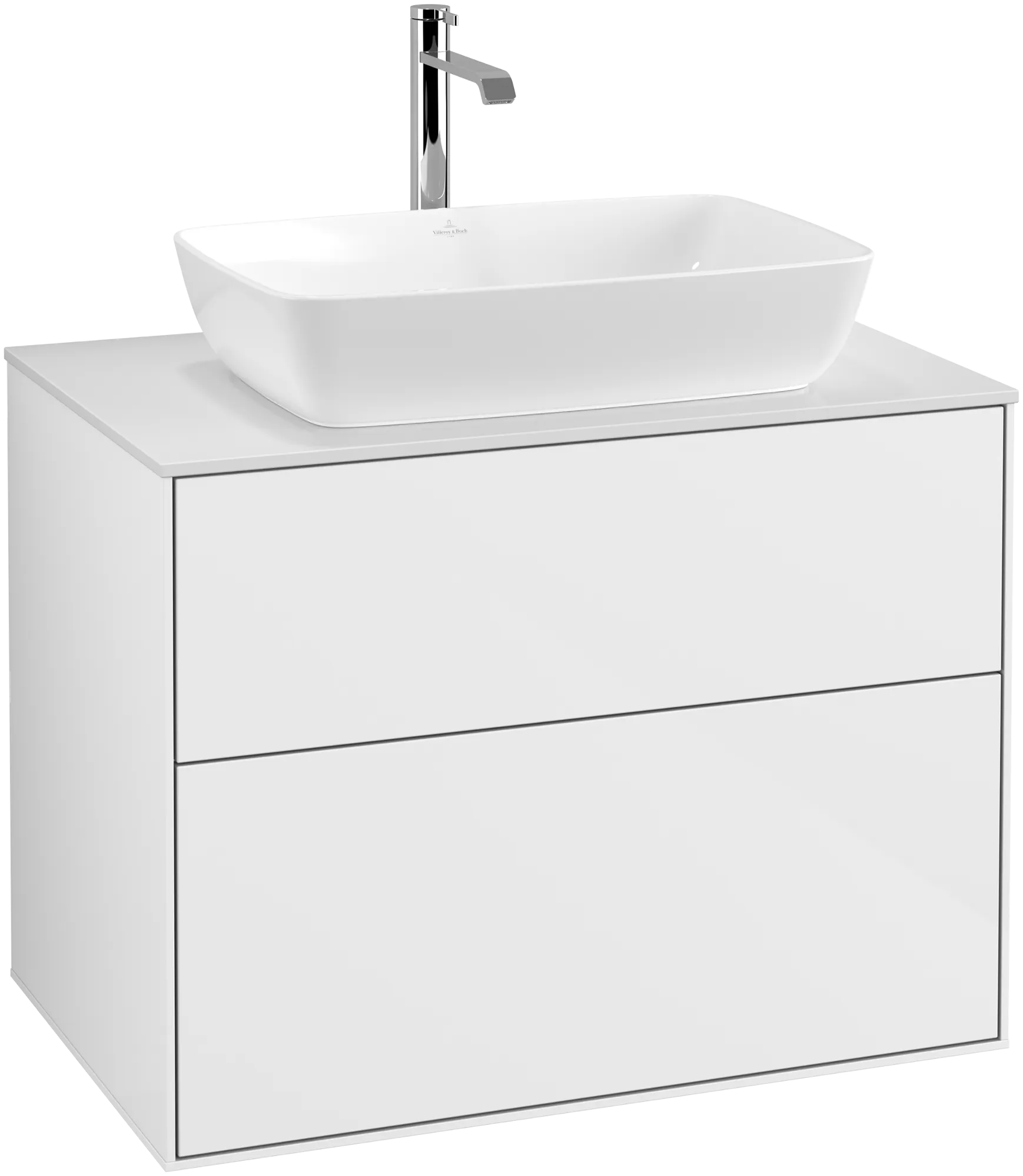 Villeroy & Boch Waschtischunterschrank „Finion“ für Schrankwaschtisch 800 × 603 × 501 mm Glossy White Lacquer, für Becken mittig, mit Hahnlochbohrung Villeroy & Boch Waschtischunterschrank „Finion“ für Schrankwaschtisch 800 × 603 × 501 mm Glossy White Lacquer, für Becken mittig, mit Hahnlochbohrung
