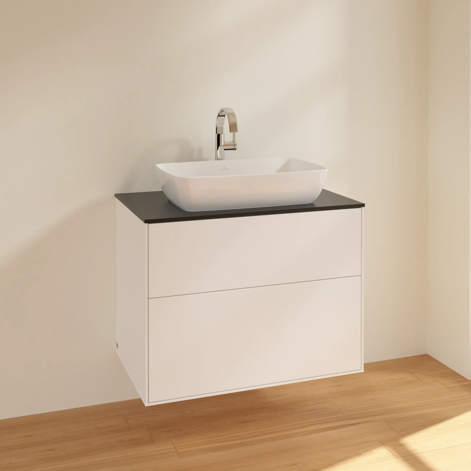 Villeroy & Boch Waschbeckenunterschrank Finion F75, 800x603x501 mm, White Matt Lacquer, mit SoftClosing und Push-to-open Funktion Villeroy & Boch Waschbeckenunterschrank Finion F75, 800x603x501 mm, White Matt Lacquer, mit SoftClosing und Push-to-open Funktion