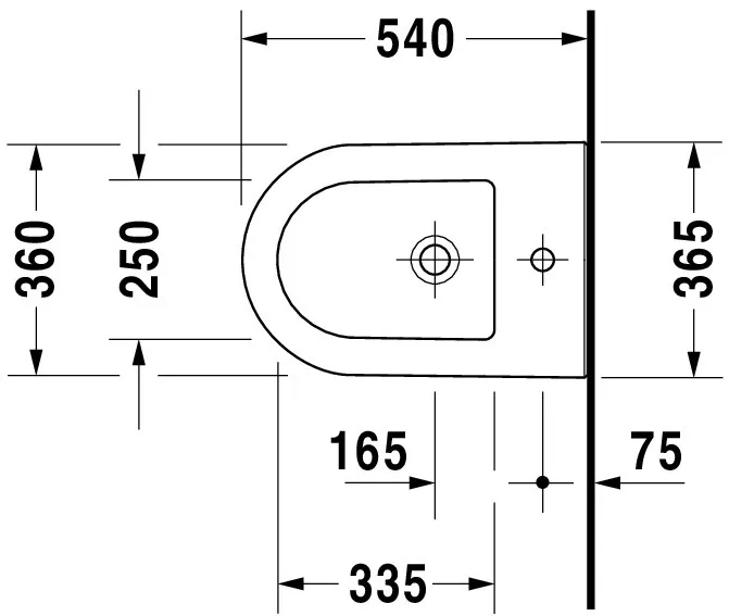 Duravit Wand-Bidet „Darling New“, Befestigung verdeckt 36,5 × 54 × 29 cm