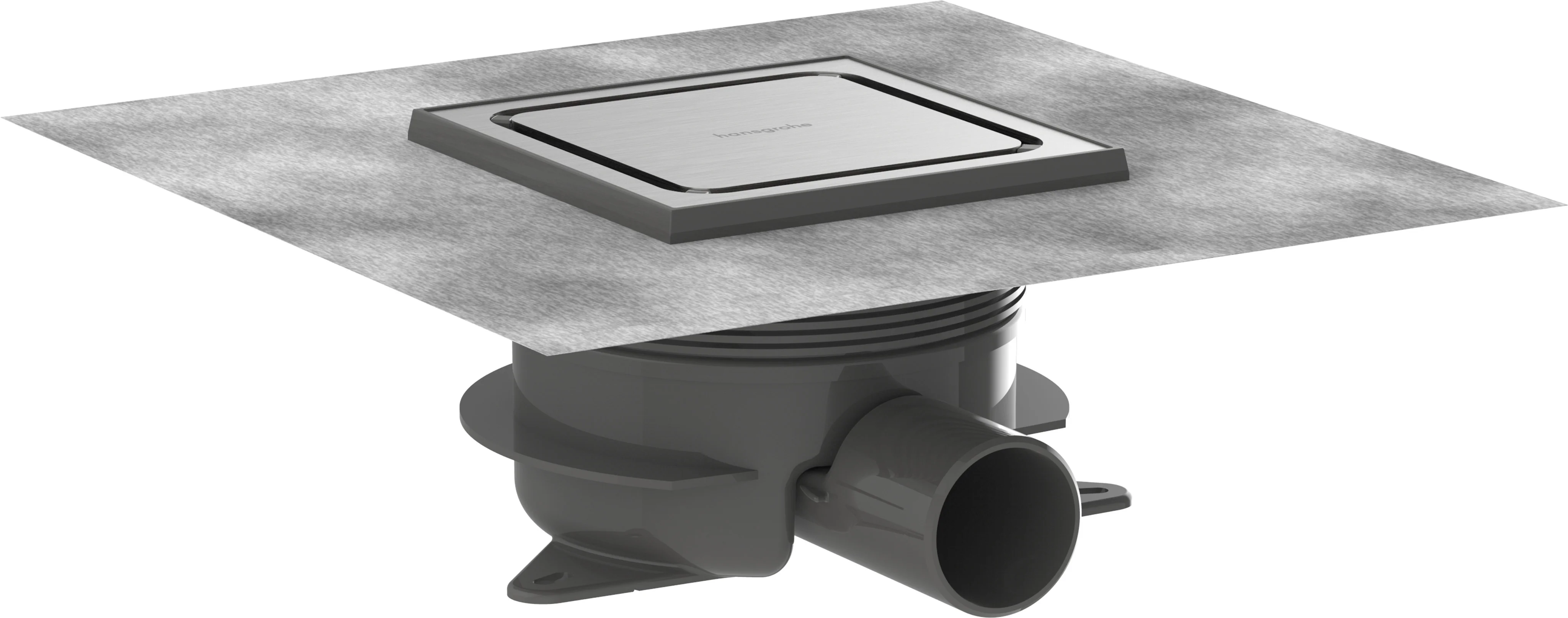 Hansgrohe RainDrain Spot Plus Komplettset Punktablauf 150x150 mm Edelstahl V2A höhenverstellbar bis zu 35 l/min Ablaufleistung