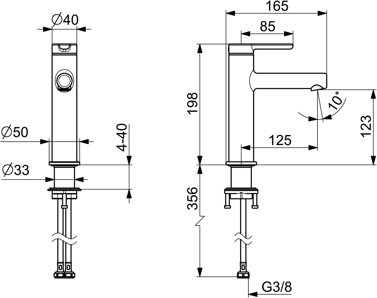 HansaDESIGNO Style Waschtischarmatur 5188, Ausladung 125 mm DN15, Chrom HansaDESIGNO Style Waschtischarmatur 5188, Ausladung 125 mm DN15, Chrom