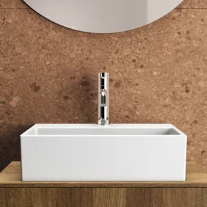 Waschbecken „Extra“ 45 × 35 × 15 cm, Hahnlochposition mittig in Seidenweiß Waschbecken „Extra“ 45 × 35 × 15 cm, Hahnlochposition mittig in Seidenweiß