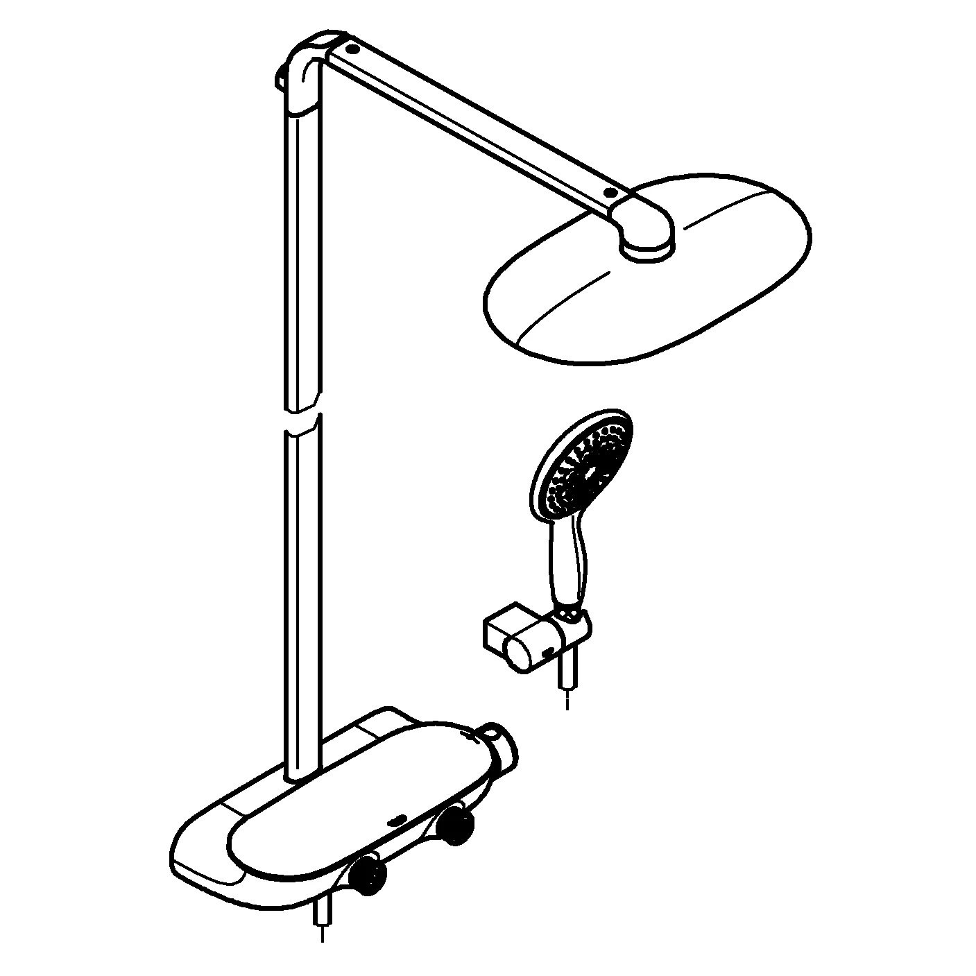 Duschsystem Rainshower System SmartControl Mono 360 26361, mit Aufputz-Thermostatbatterie, Wandmontage, chrom