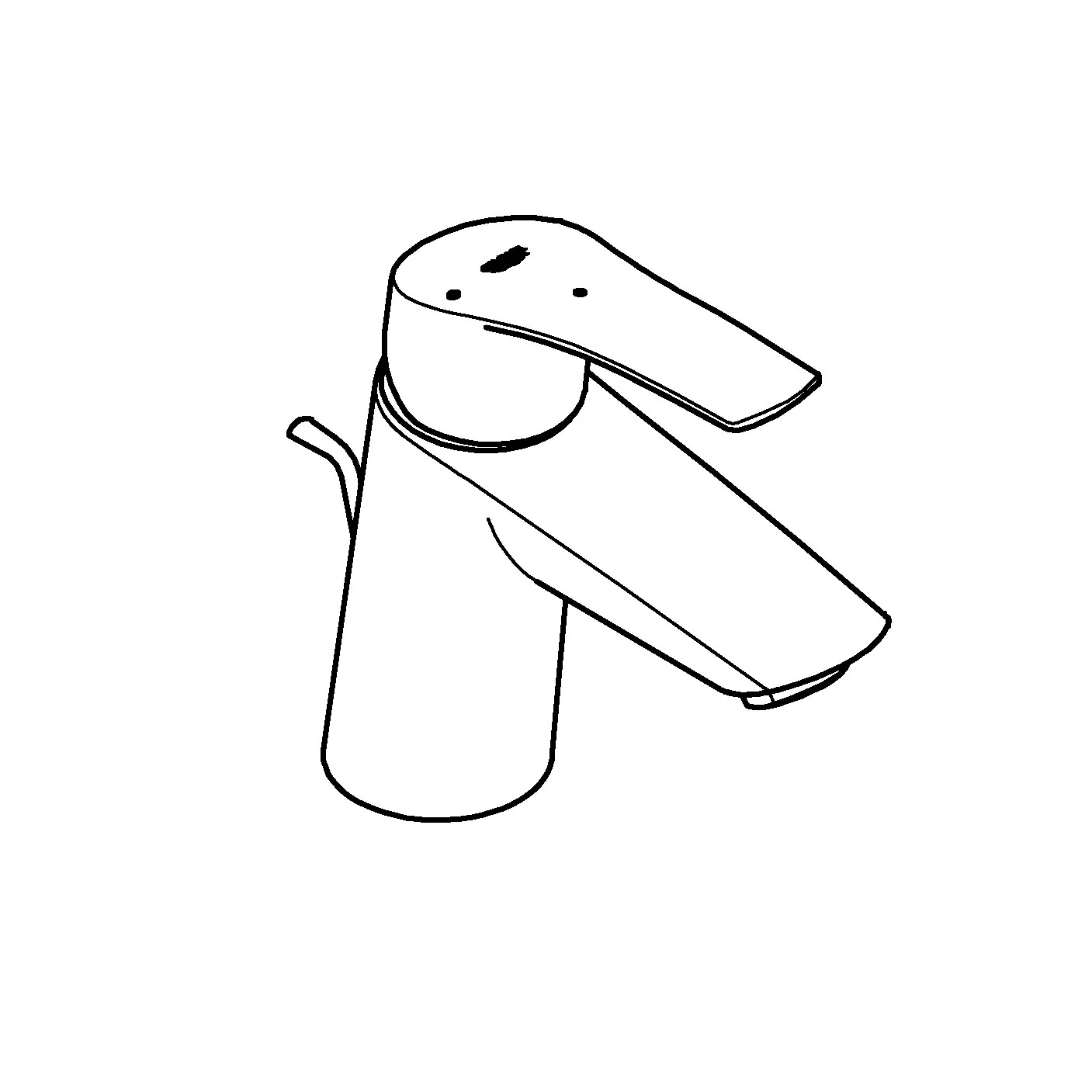 EH-Waschrischbatterie 23969, S-Size, geneigt Version, Mittelstellung kalt, Zugstangen-Ablaufgarnitur, chrom EH-Waschrischbatterie 23969, S-Size, geneigt Version, Mittelstellung kalt, Zugstangen-Ablaufgarnitur, chrom