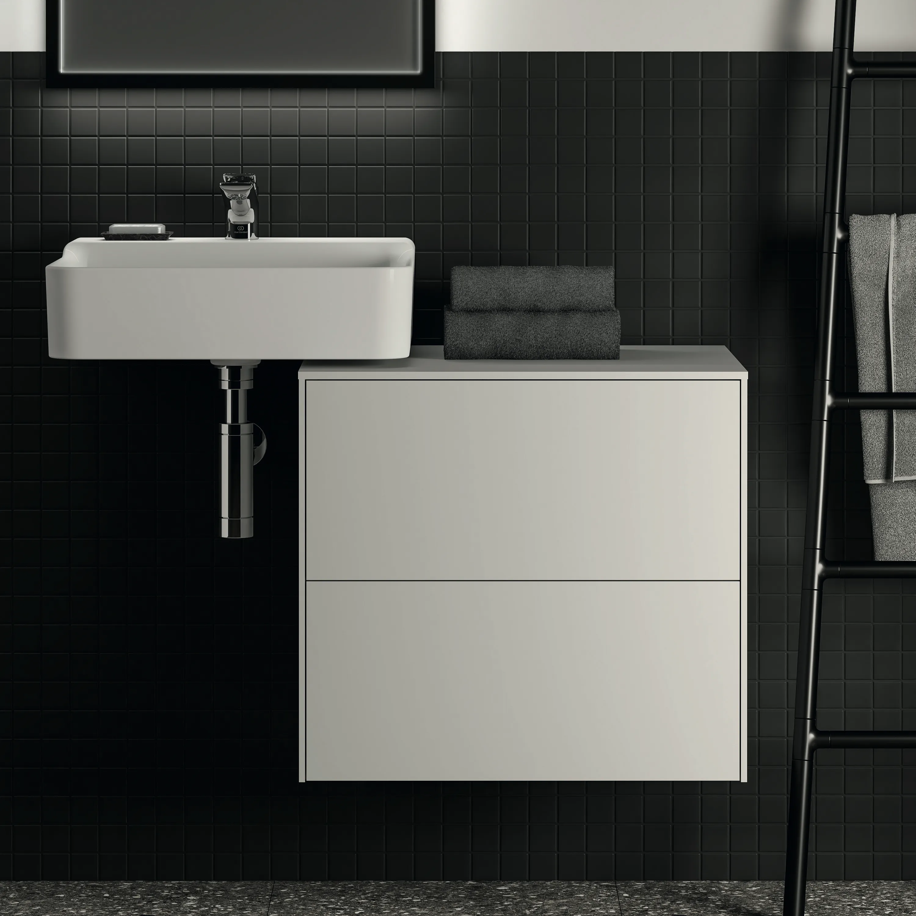 Ideal Standard Waschtischunterschrank „Conca“ 60,2 × 55 × 50,5 cm Weiß matt lackiert Ideal Standard Waschtischunterschrank „Conca“ 60,2 × 55 × 50,5 cm Weiß matt lackiert