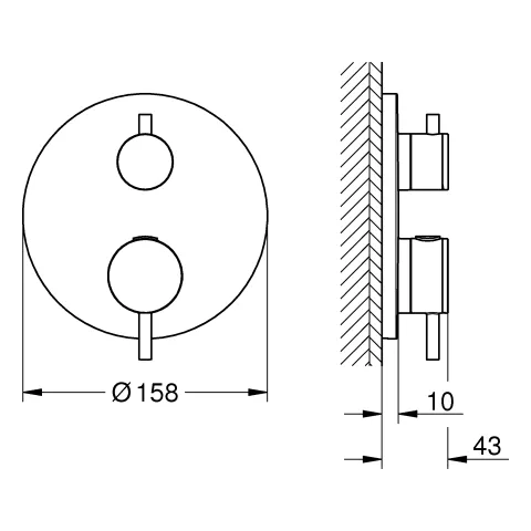 Grohe Atrio Thermostat-Wannenbatterie mit integrierter 2-Wege-Umstellung cool sunrise gebürstet Grohe Atrio Thermostat-Wannenbatterie mit integrierter 2-Wege-Umstellung cool sunrise gebürstet