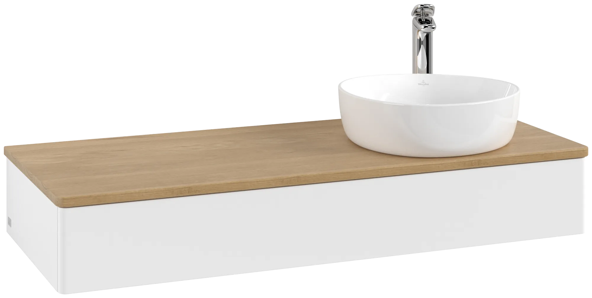 Villeroy & Boch Antao Waschbeckenunterschrank K12_5, 1200x190x500mm, White Matt Lacquer / Honey Oak