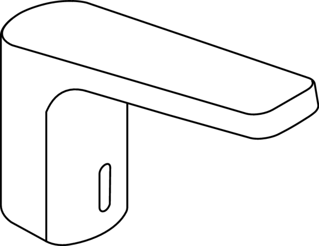 SENSORIC Waschtischarmatur elektr., Edelstahloptik, kubisch, Batteriebetrieb