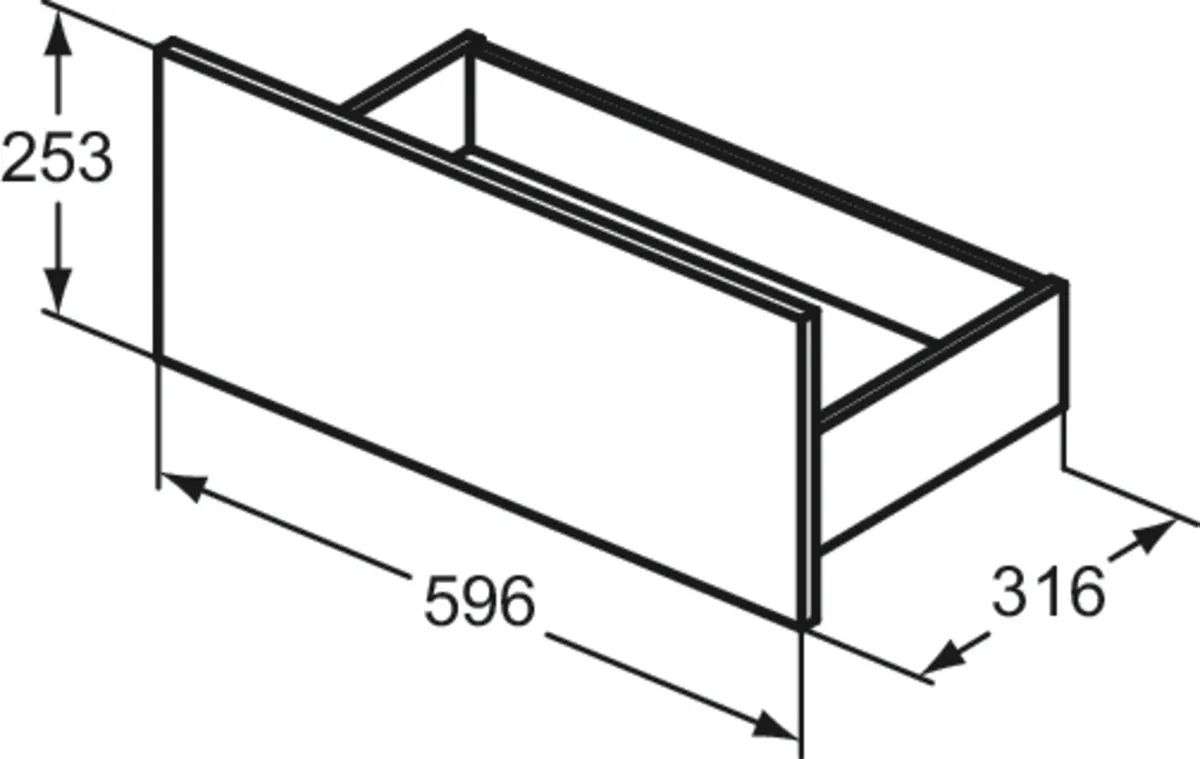 Ideal Standard Eurovit+ untere Schublade 60 cm Nussbaum geflammt Ideal Standard Eurovit+ untere Schublade 60 cm Nussbaum geflammt