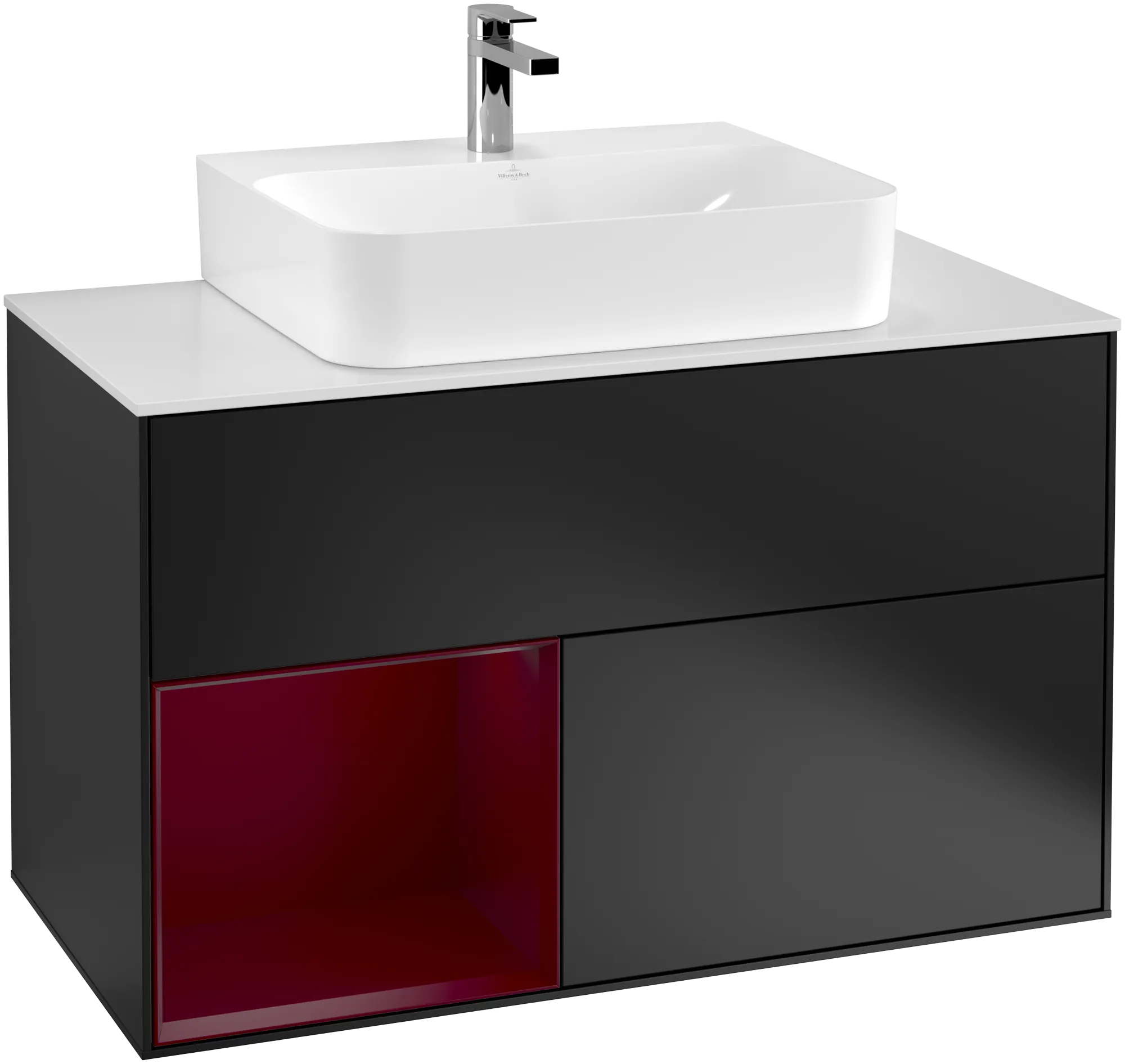 Villeroy & Boch Waschbeckenunterschrank Finion F11, 1000x603x501 mm, Black Matt Lacquer mit Beleuchtung und Push-to-open Funktion Villeroy & Boch Waschbeckenunterschrank Finion F11, 1000x603x501 mm, Black Matt Lacquer mit Beleuchtung und Push-to-open Funktion