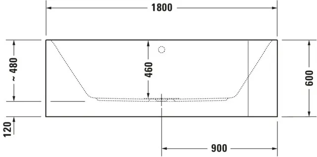 Duravit Whirlwanne „Happy D.2“ vorwand rechteck 180 × 80 cm, links