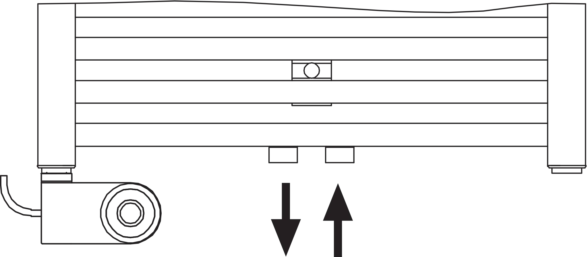 Kermi Design-Heizkörper „Duett®“ 48,4 × 118,8 cm in Weiß