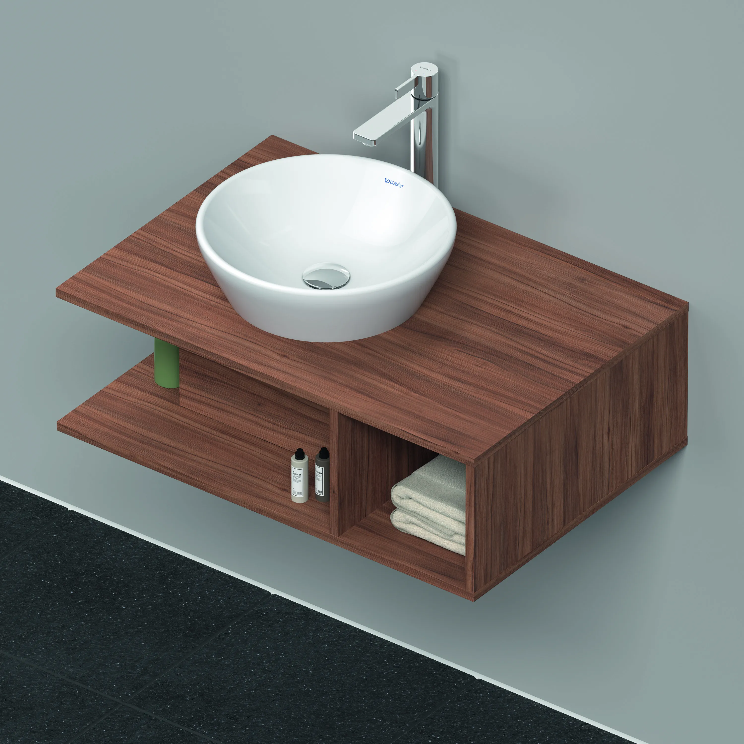 Duravit Waschtischunterschrank wandhängend „D-Neo“ 80 × 26 × 55 cm Nussbaum Natur Duravit Waschtischunterschrank wandhängend „D-Neo“ 80 × 26 × 55 cm Nussbaum Natur