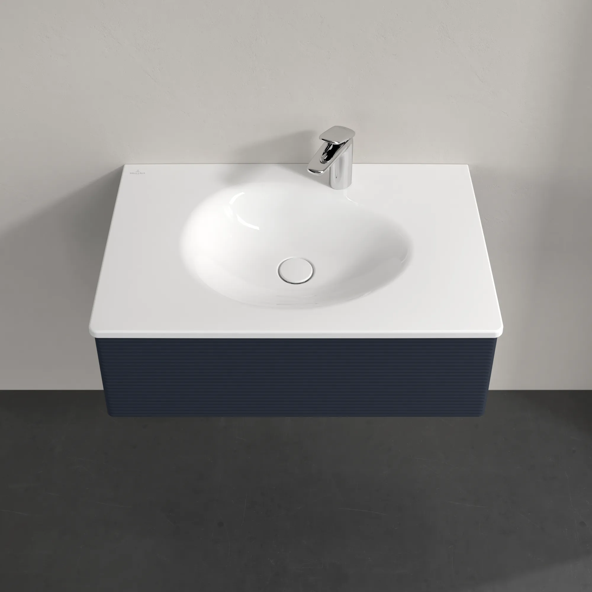 Villeroy & Boch Waschbeckenunterschrank Antao K01, Eckig Midnight Blue Matt Lacquer, 788x256x496 mm, Höhe 256 mm, Wanneneinbaumaß 496 mm Villeroy & Boch Waschbeckenunterschrank Antao K01, Eckig Midnight Blue Matt Lacquer, 788x256x496 mm, Höhe 256 mm, Wanneneinbaumaß 496 mm