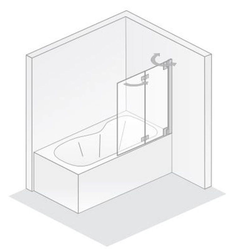 HSK Badewannenaufsatz pendelbar 2-teilig Drehfalttür „K2P“ Glas Klar hell, Profile Chromoptik (Alu Hochglanz poliert), H: 1400 mm HSK Badewannenaufsatz pendelbar 2-teilig Drehfalttür „K2P“ Glas Klar hell, Profile Chromoptik (Alu Hochglanz poliert), H: 1400 mm