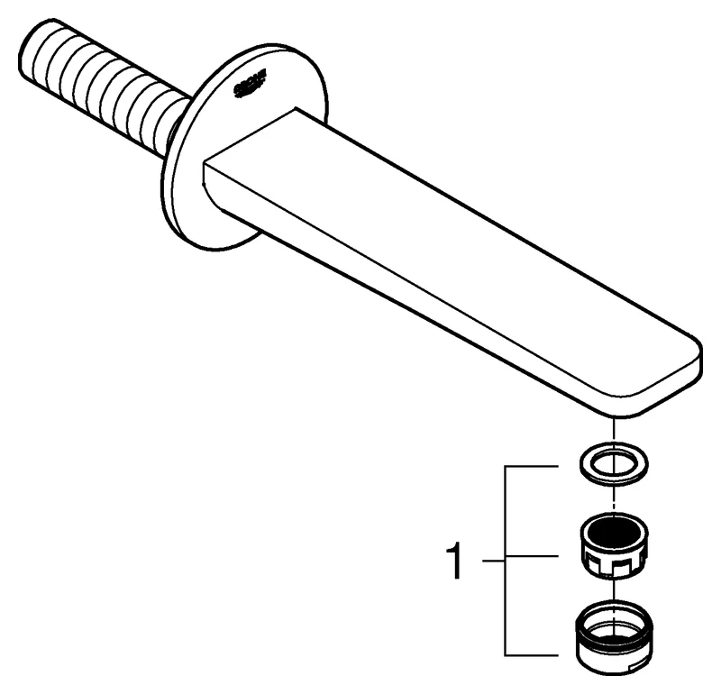 Wanneneinlauf Lineare 13383_1, Wandmontage, Ausladung 170 mm, chrom Wanneneinlauf Lineare 13383_1, Wandmontage, Ausladung 170 mm, chrom