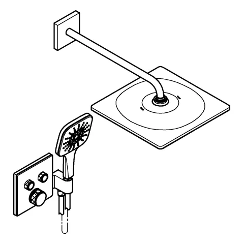 Unterputz Duschsystem Grohtherm SmartControl 34865, eckige Form, mit UP-THM mit 2 Absperrventilen, integrierter Brausehalter, Rapido SmartBox, Kopfbrause Rainshower Mono 310 Cube, RSH SmartActive 130 Cube Handbrause, Brauseschlauch, chrom Unterputz Duschsystem Grohtherm SmartControl 34865, eckige Form, mit UP-THM mit 2 Absperrventilen, integrierter Brausehalter, Rapido SmartBox, Kopfbrause Rainshower Mono 310 Cube, RSH SmartActive 130 Cube Handbrause, Brauseschlauch, chrom