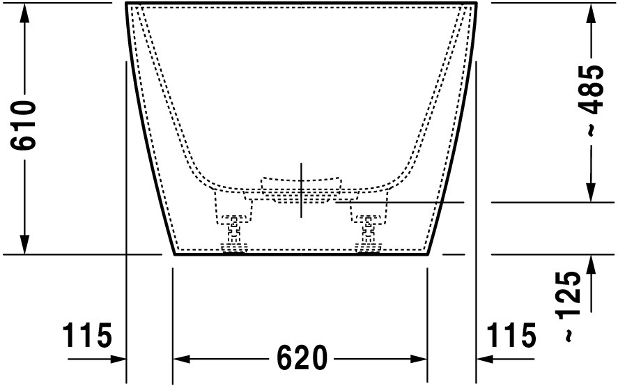 Duravit Badewanne „DuraSquare“ freistehend rechteck 185 × 85 cm in Weiß