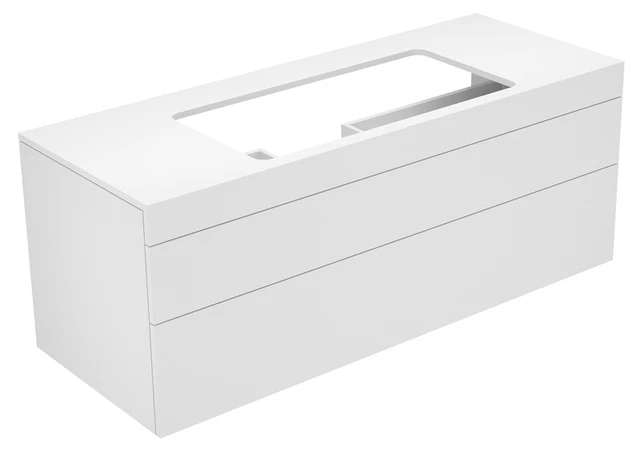 KEUCO Waschtischunterschrank „Edition 400“ Weiß (Strukturlack), Weiß (Strukturlack), ohne Hahnlochbohrung, Becken mittig, ohne Beleuchtung 1400 × 546 × 535 mm KEUCO Waschtischunterschrank „Edition 400“ Weiß (Strukturlack), Weiß (Strukturlack), ohne Hahnlochbohrung, Becken mittig, ohne Beleuchtung 1400 × 546 × 535 mm