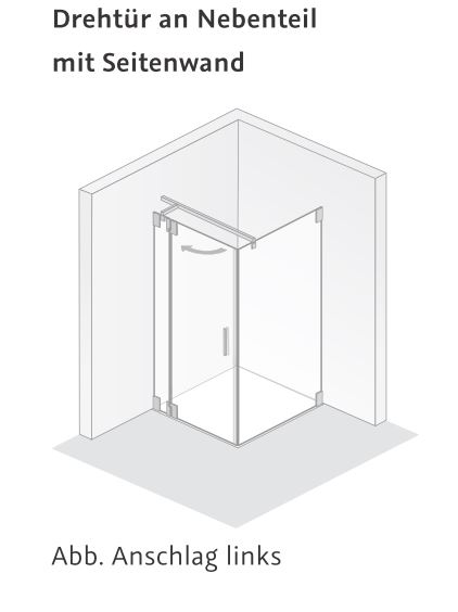 HSK Drehtür an Nebenteil mit Seitenwand „K2“ Glas Chinchilla HSK Drehtür an Nebenteil mit Seitenwand „K2“ Glas Chinchilla