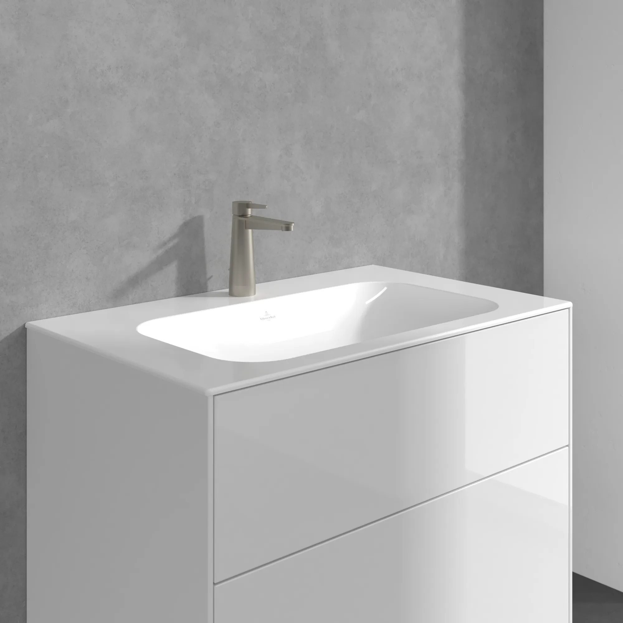 Einhand-Waschtischarmatur „Conum“ 16,5 cm Ausladung 129 mm in Brushed Nickel Matt Einhand-Waschtischarmatur „Conum“ 16,5 cm Ausladung 129 mm in Brushed Nickel Matt