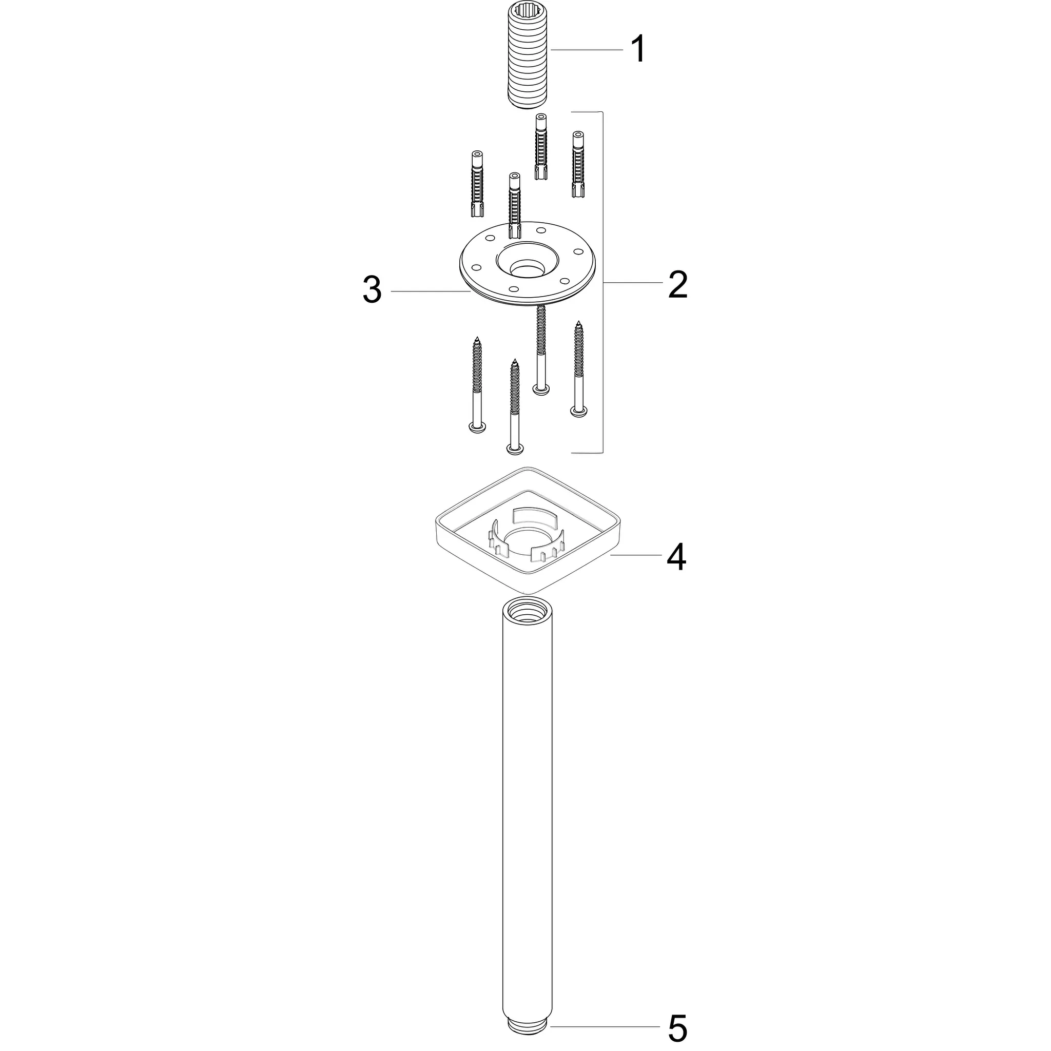 Hansgrohe Deckenanschluss E DN15 300mm chrom