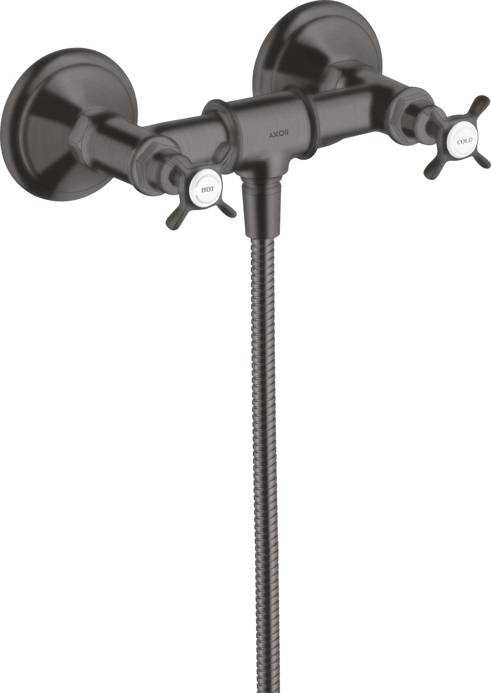 Hansgrohe AXOR Montreux 2-Griff Brausearmatur Aufputz, Brushed Black Chrome, Stichmaß 170 ± 32 mm, max. Durchfluss 11 l/min Hansgrohe AXOR Montreux 2-Griff Brausearmatur Aufputz, Brushed Black Chrome, Stichmaß 170 ± 32 mm, max. Durchfluss 11 l/min