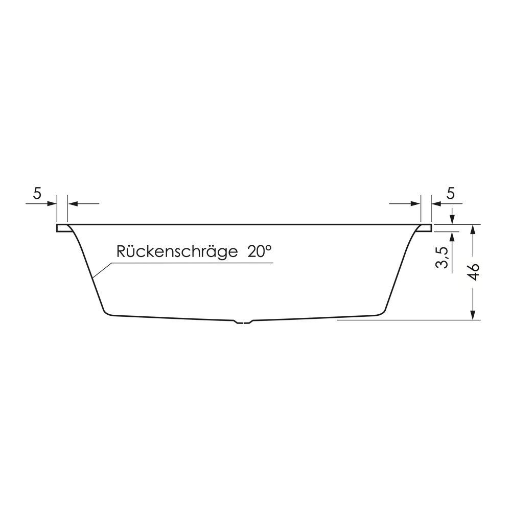 repaBAD Badewanne „Genf“ rechteck 180 × 80 cm