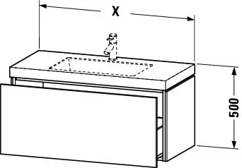 Duravit Möbelset c-shaped Set wandhängend wandhängend „L-Cube“ 80 × 50 × 48 cm