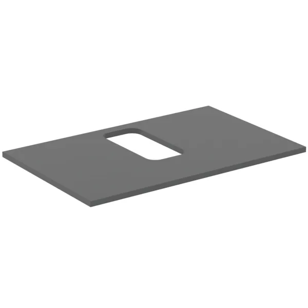 Waschtischplatte i.life B mittiger Ausschnitt für ein Wand-Waschtisch 802x507x18mm Weiß matt