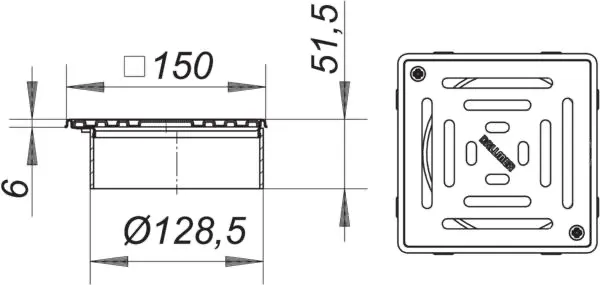 Aufsatz VN 15 seitenverstellbar Rost verschr., 150 x 150 mm Aufsatz VN 15 seitenverstellbar Rost verschr., 150 x 150 mm