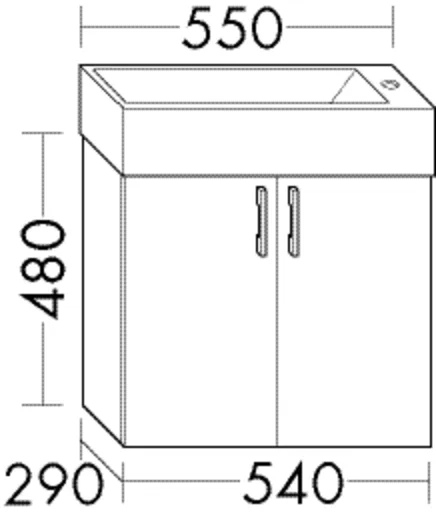 Waschtischunterschrank Sys30 von burgbad – 2 Türen, 540 mm breit, 290 mm tief, 480 mm hoch Waschtischunterschrank Sys30 von burgbad – 2 Türen, 540 mm breit, 290 mm tief, 480 mm hoch