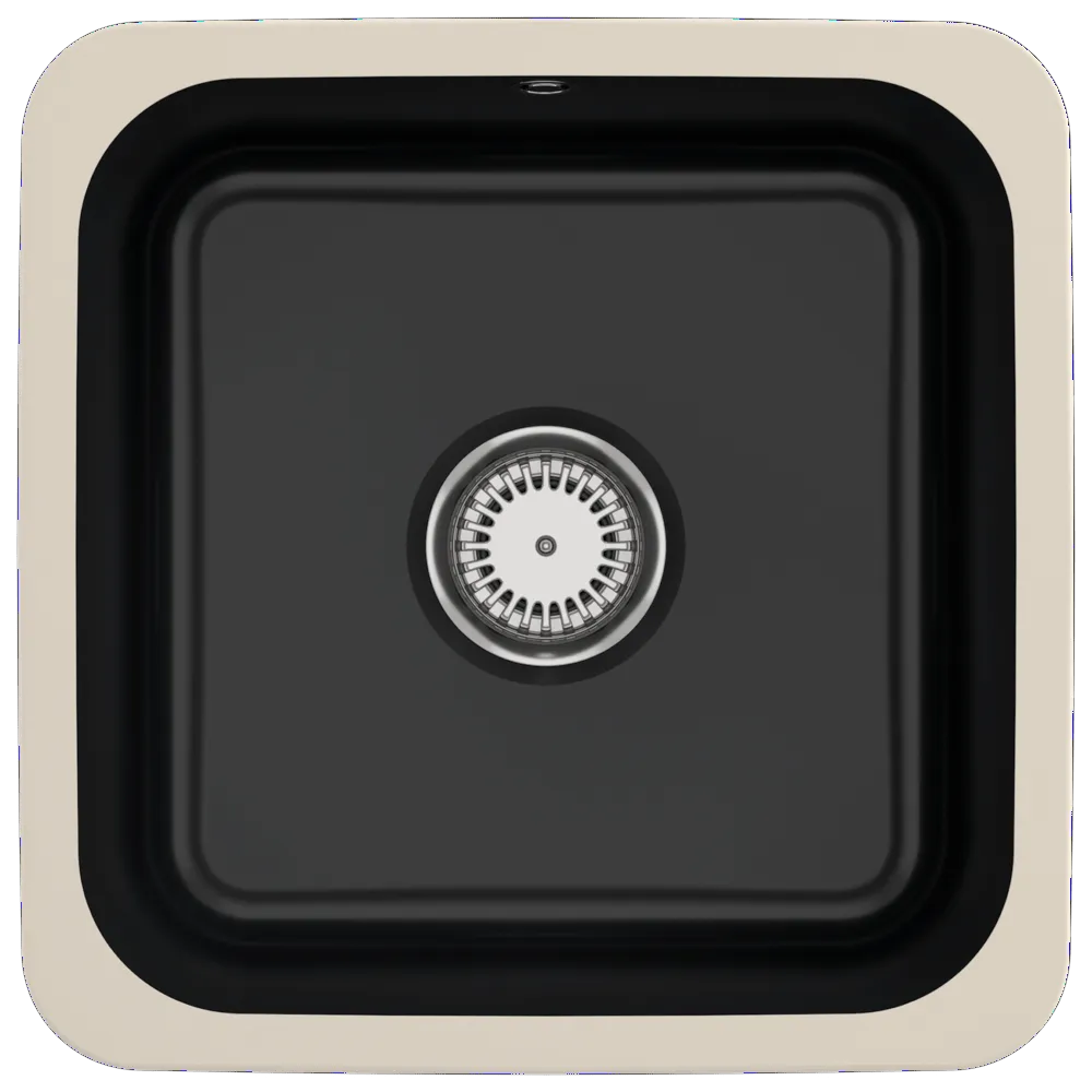 Villeroy & Boch Unterbau-Küchenspülbecken „Cisterna“ 50 445 × 445 × 200 mm in Pure Black