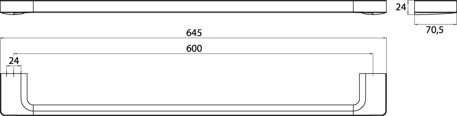 trend Badetuchhalter, 600mm, chrom trend Badetuchhalter, 600mm, chrom