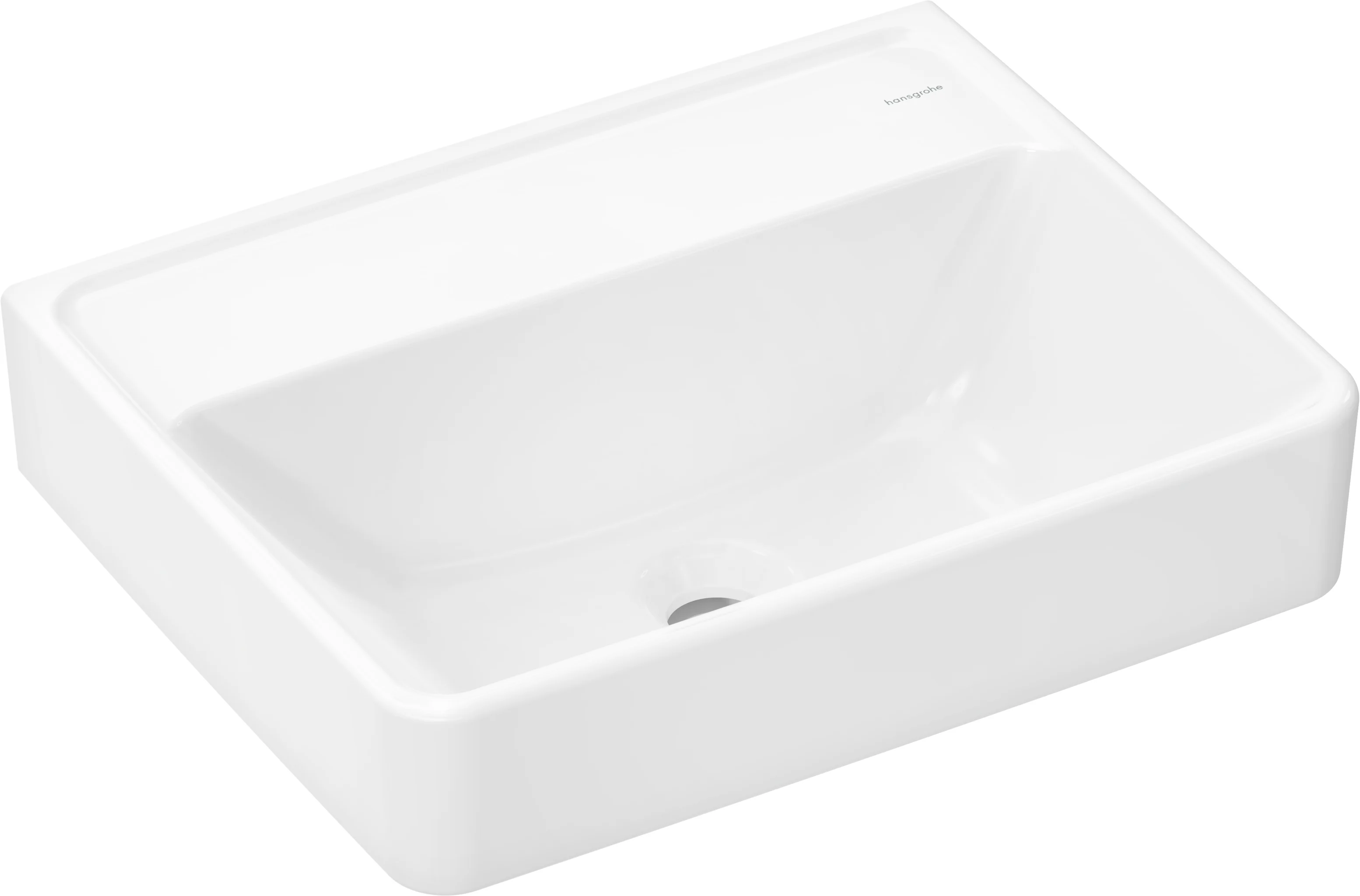 Hansgrohe Handwaschbecken Xanuia Q, Keramik, weiß, 500x390 mm, glänzend, wandhängend, ohne Hahnloch und Überlauf