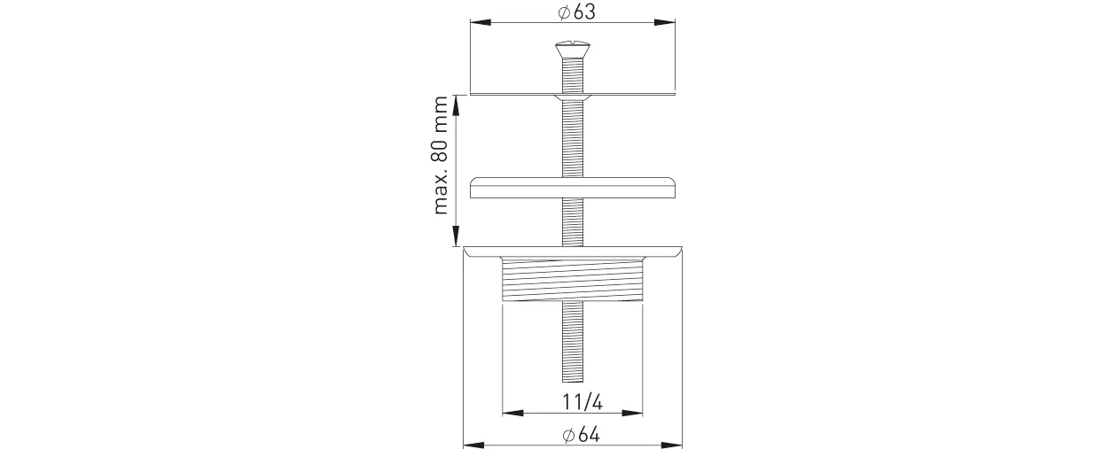 Univentil 1 1/4″ Edelstahl V2A poliert mit Siebplatte Edelstahl Univentil 1 1/4″ Edelstahl V2A poliert mit Siebplatte Edelstahl