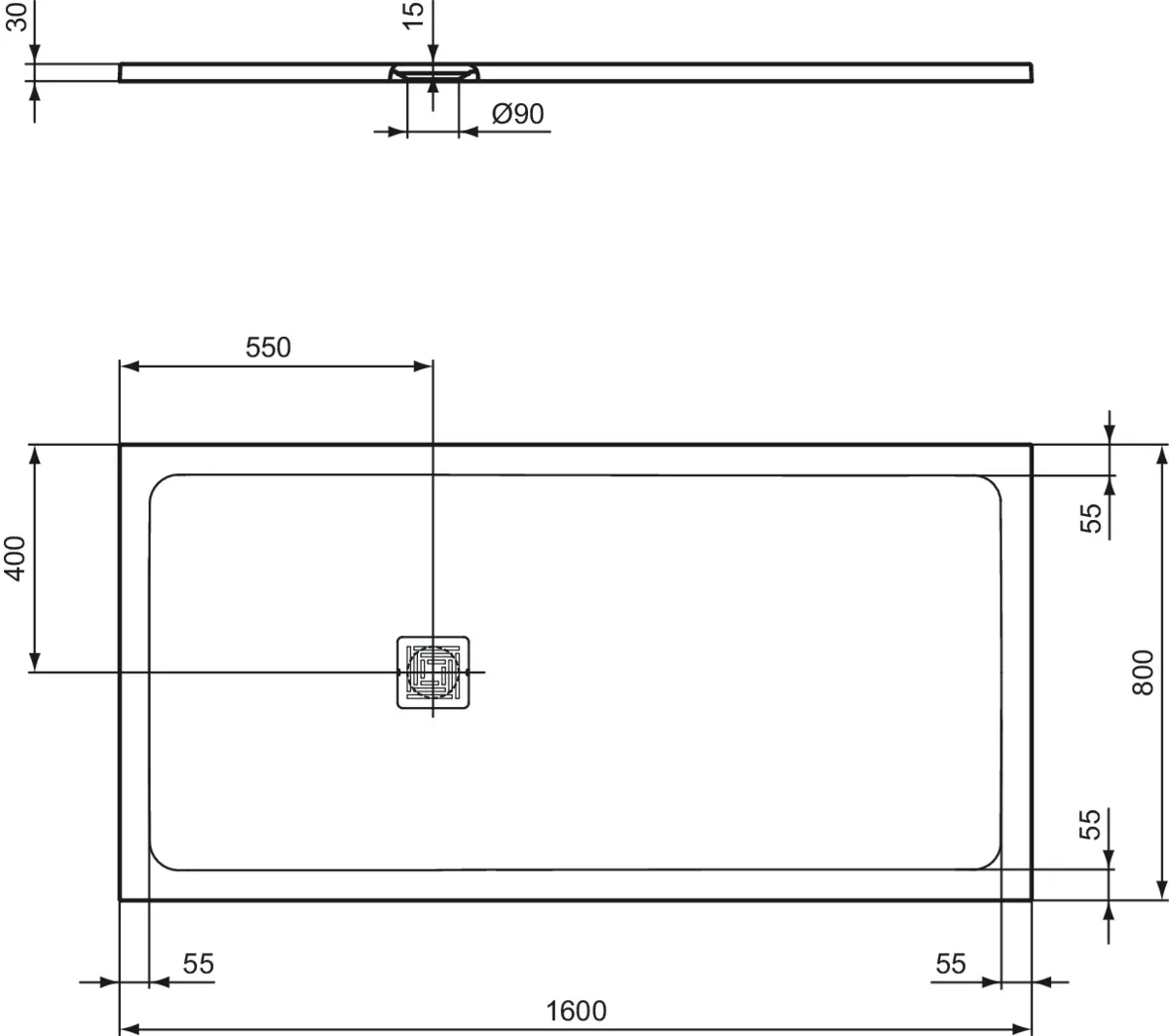 Ideal Standard Duschwanne „UltraFlatS+“ 80 × 160 cm in Sandstein Ideal Standard Duschwanne „UltraFlatS+“ 80 × 160 cm in Sandstein